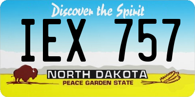 ND license plate IEX757