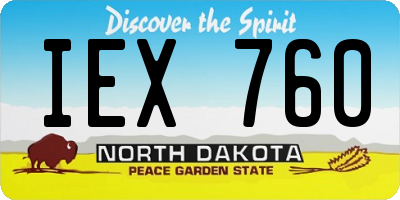 ND license plate IEX760