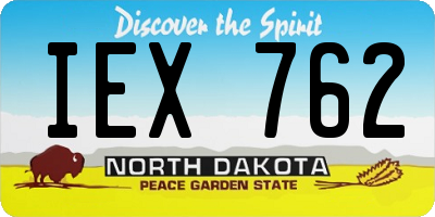 ND license plate IEX762