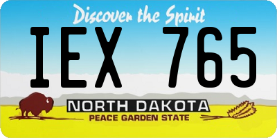 ND license plate IEX765