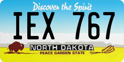 ND license plate IEX767