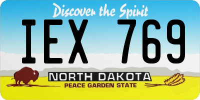 ND license plate IEX769