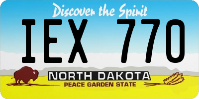 ND license plate IEX770