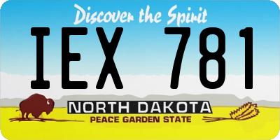 ND license plate IEX781
