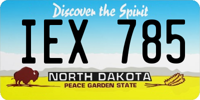ND license plate IEX785
