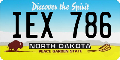 ND license plate IEX786