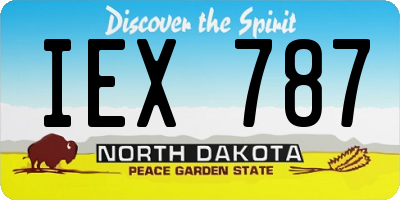 ND license plate IEX787