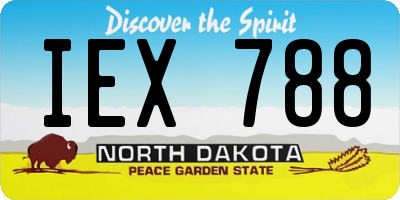 ND license plate IEX788