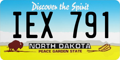 ND license plate IEX791