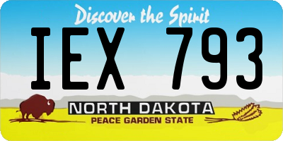 ND license plate IEX793