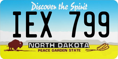 ND license plate IEX799