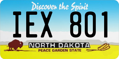 ND license plate IEX801