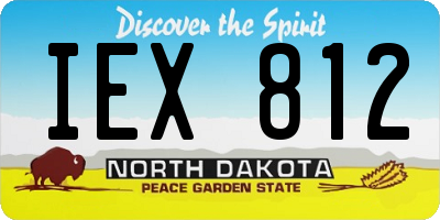 ND license plate IEX812
