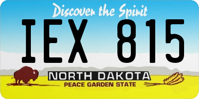 ND license plate IEX815