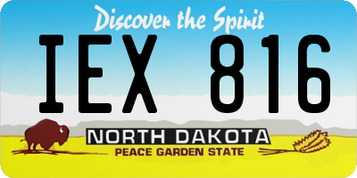 ND license plate IEX816