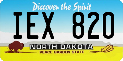 ND license plate IEX820