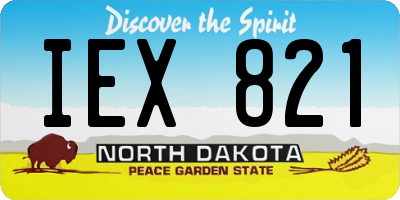 ND license plate IEX821