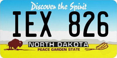 ND license plate IEX826