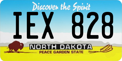 ND license plate IEX828