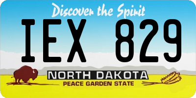 ND license plate IEX829