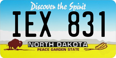 ND license plate IEX831