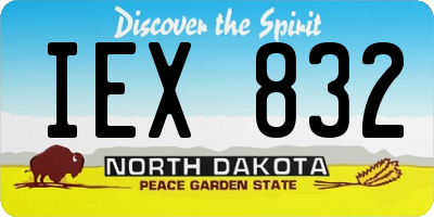 ND license plate IEX832