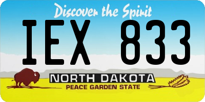 ND license plate IEX833