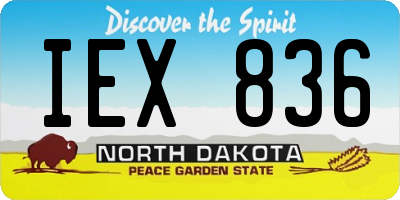 ND license plate IEX836