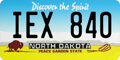 ND license plate IEX840
