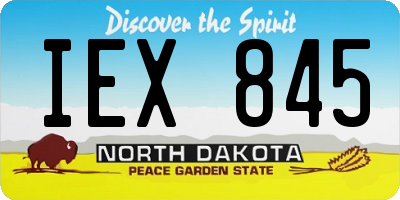 ND license plate IEX845