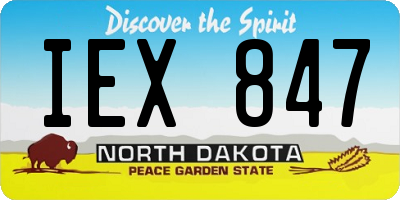 ND license plate IEX847