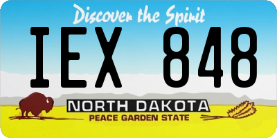 ND license plate IEX848