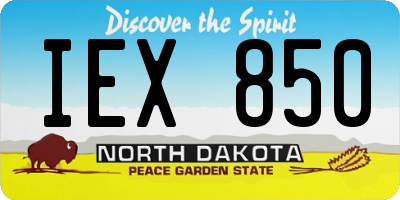 ND license plate IEX850