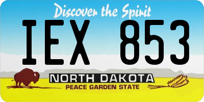 ND license plate IEX853