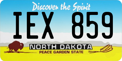 ND license plate IEX859