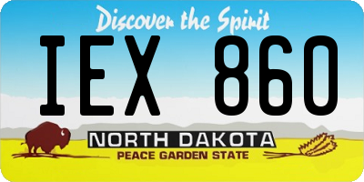 ND license plate IEX860