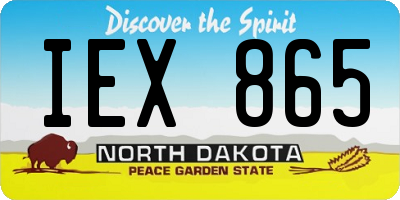 ND license plate IEX865