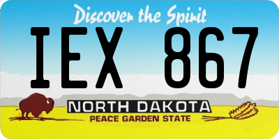 ND license plate IEX867