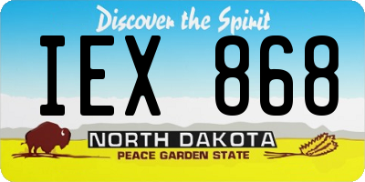 ND license plate IEX868