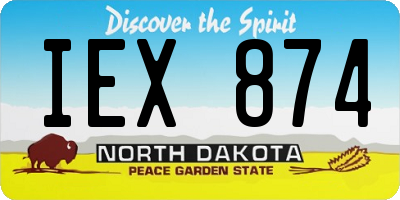 ND license plate IEX874