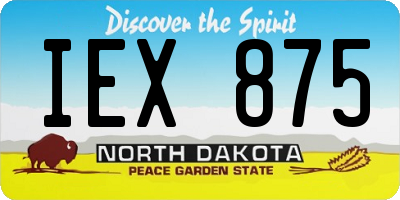 ND license plate IEX875