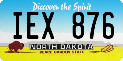ND license plate IEX876