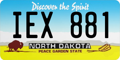 ND license plate IEX881