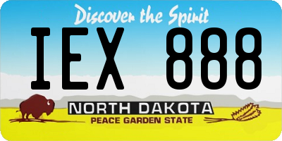ND license plate IEX888