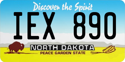 ND license plate IEX890