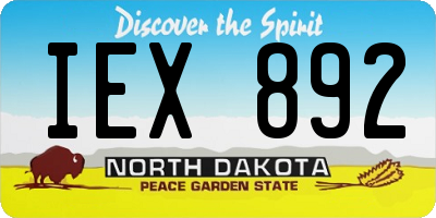 ND license plate IEX892