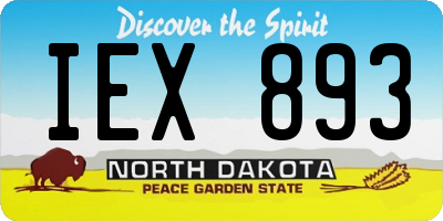 ND license plate IEX893