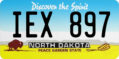 ND license plate IEX897