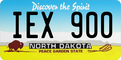ND license plate IEX900