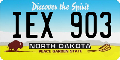 ND license plate IEX903